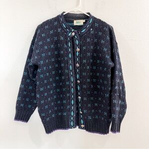 Vintage 90s Wool REI Sweater Purple Green Navy Nordic Dale Of Norway Retro S